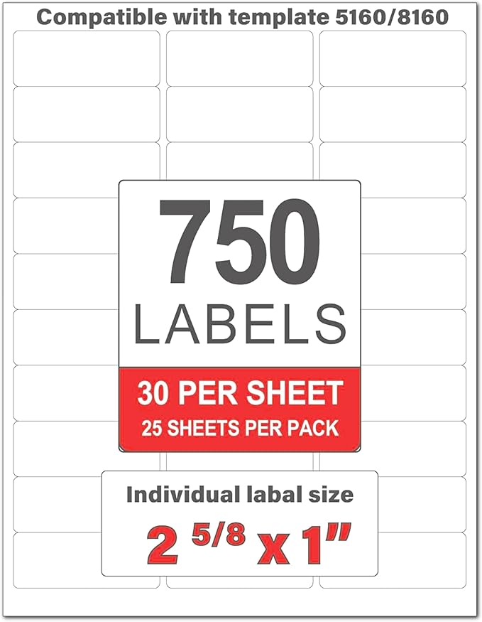 Perfect Peel Printable Address Labels, 750 Blank Mailing Labels, and More by CraniumPress