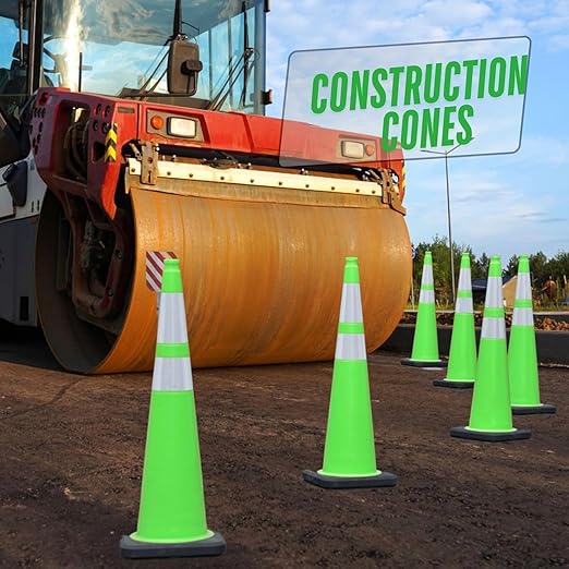 BESEA 8Pack 36” inch Traffic Cones Blue Road Parking Cones Construction Safety - Image 6