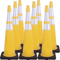 Fluorescent Orange/Green PVC Traffic Cones, Heavy Black Base Parking Lot Cone by OranLite