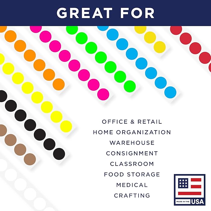Kraft 1-Inch Circle Dot Stickers – 1, 000 Round Strong Adhesive Labels per Roll - Image 7