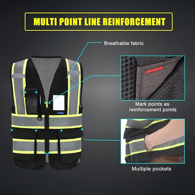 AYKRM 11 color High Vis Reflective Safety Vest - Image 2