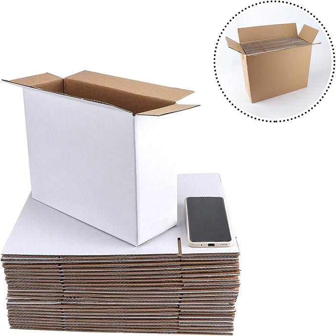 Hoikwo 12x9x4 Inches Medium White Shipping Boxes Set of 25, Sturdy Cardboard - Image 4