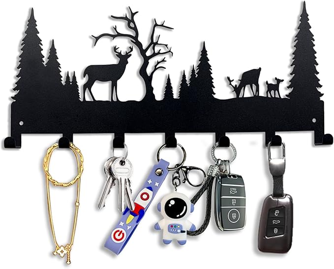 Wall Mounted Key Rack | Metal Key Rack Hook Organizer | Metal Key Organizer by BooWoodNeonMetal
