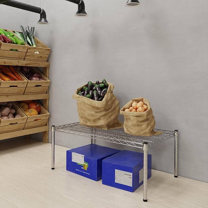 21''W x 36''L x 14''H Chrome Plated Wire Dunnage Rack | Off The Floor Storage - Image 2