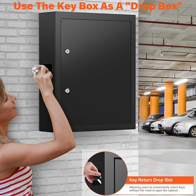 125 Keys Dual Lock Box Wall Mount, Anti-Theft Key Cabinet - Image 7