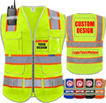 BeautyWill Custom Logo 10 Pockets Safety Vest Class2 ANSI Certified High by BeautyWill