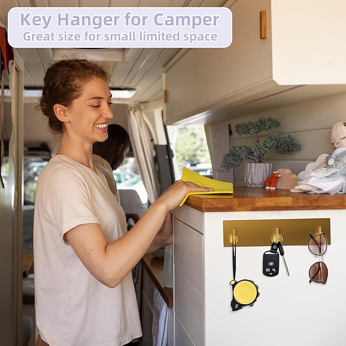 VIS'V Key Holder Wall Mount, Small Metal Self Adhesive Key Hanger - Image 5