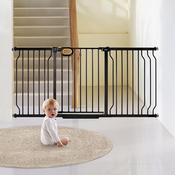 owlie Stair Baby Gate 57-66 Inch, Extra Wide Safety Gate - Image 6