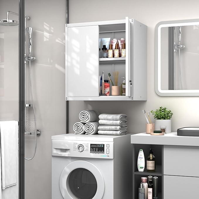 GREATMEET Locking Metal Wall Cabinet, Metal Storage Cabinet - Image 7