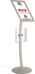 M&T Displays Curved Menu Board, 11x17 Inch Pedestal Sign Holder by MTDisplays