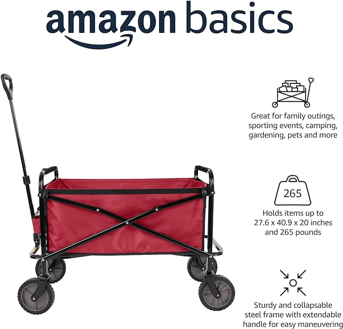 Amazon Basics Collapsible Folding Heavy Duty Utility Wagon - Image 2