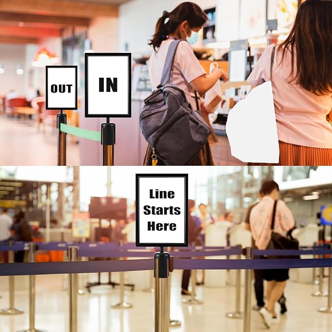 Taiyin 4 Pcs Stanchion Sign Holder Double Sided Sign Frame - Image 6