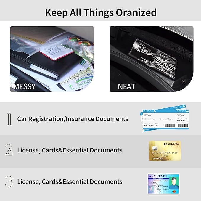 Car Registration and Insurance Holder, Leather Car Glove Box Organizer - Image 5