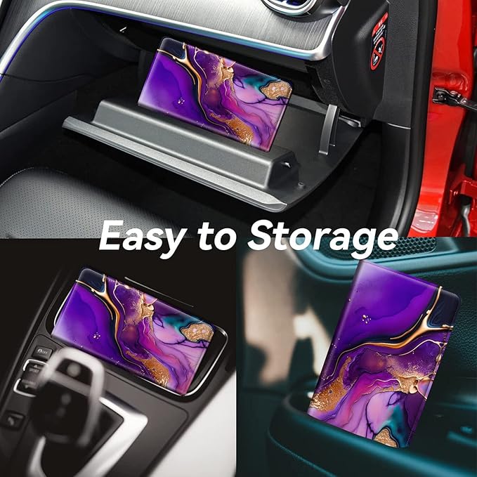 Car Registration and Insurance Holder, Leather Car Glove Box Organizer - Image 4