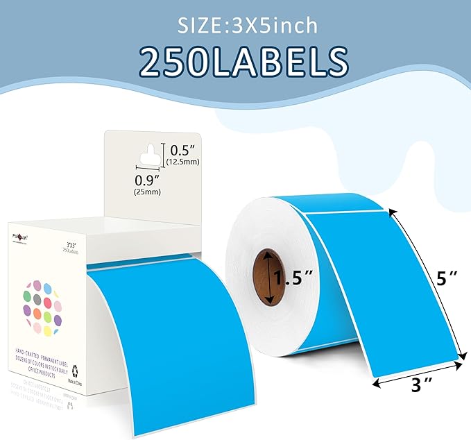 PARLAIM 3 X 5 Inch 4Rolls/1000 Per Roll Rectangle Inventory Color Coding Labels - Image 2
