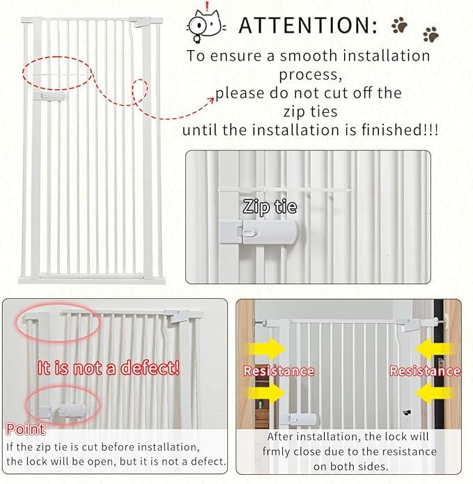 Lumizone Extra Tall Cat Gate 61.02" High Pressure Mounted Extra Wide 2025 New - Image 9