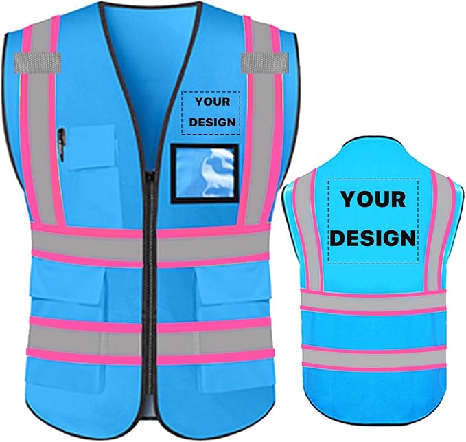 YOWESHOP High Reflective Visibility Safety Vest Custom Your Logo Safety Workwear by YOWESHOP