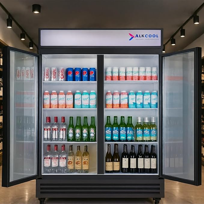 Commercial Beverage Refrigerator Display Fridge, Two Glass Door Upright - Image 6