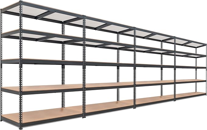 HOMEDANT 5 Tier Storage Shelves Adjustable Laminated Boltless Garage Metal by TheBestOrganizingSolution