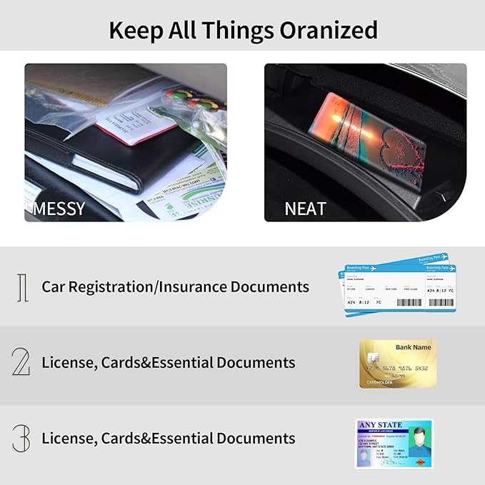 Car Registration and Insurance Holder, Leather Car Glove Box Organizer - Image 5