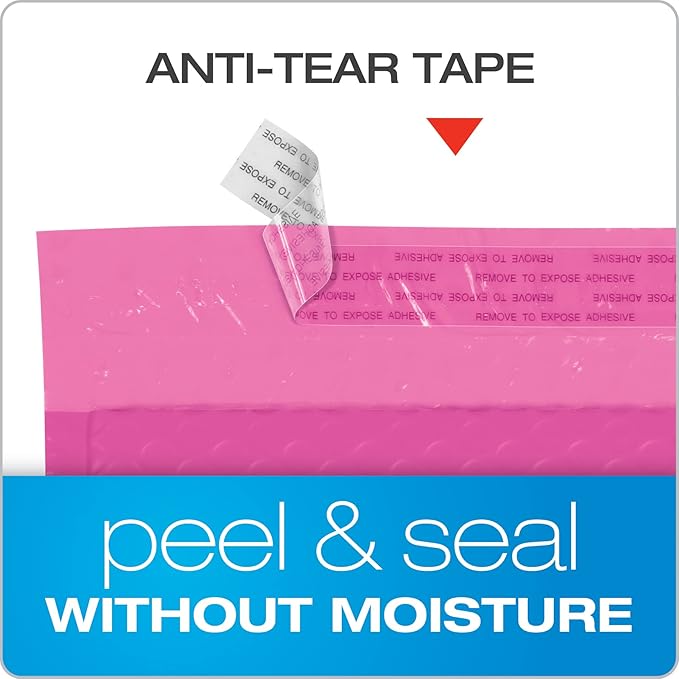 Quality Park Bubble Mailers, 8.25 x 11 Shipping Envelopes, Water Resistant Pink - Image 4