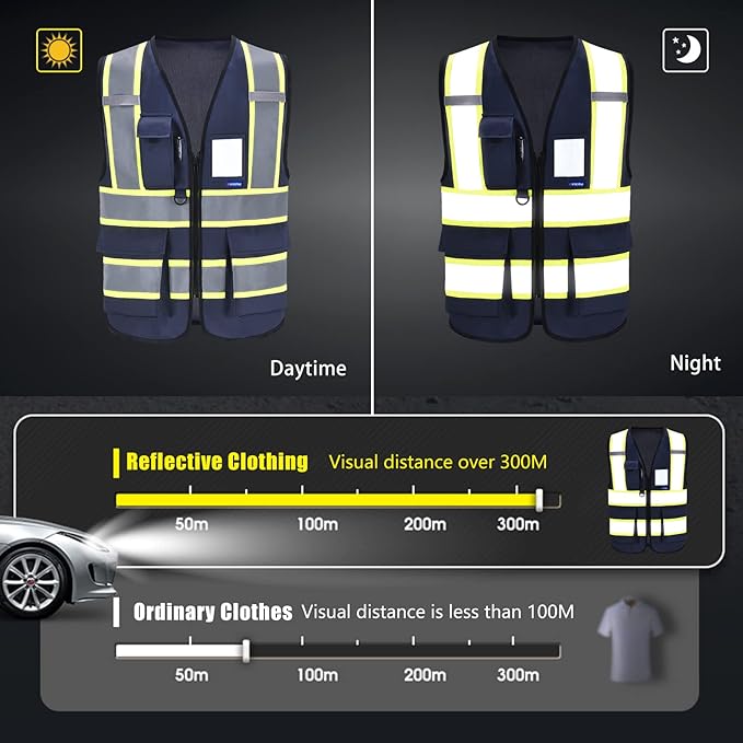 AYKRM Custom Logo Personalised Printed High Visibility Reflective 2 two tone - Image 3