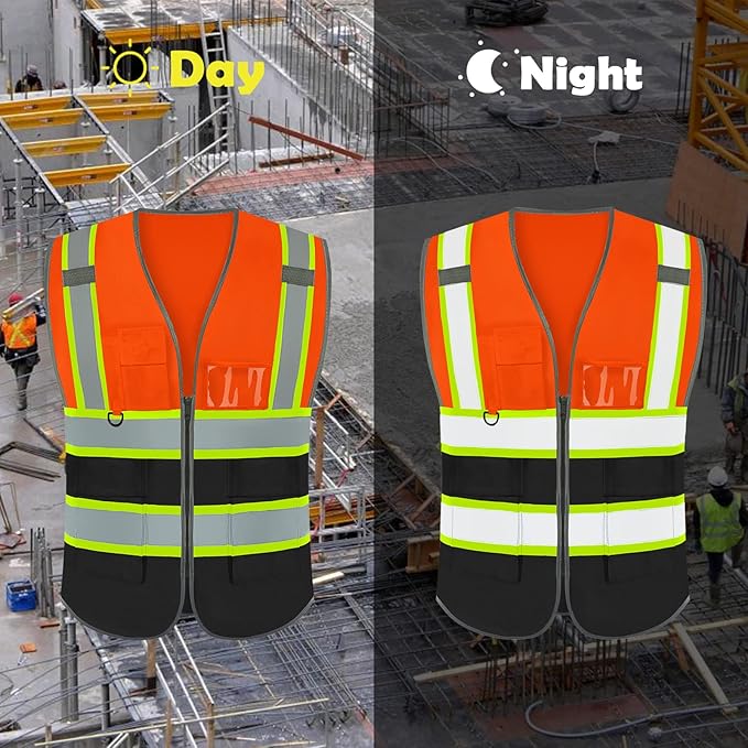 BeautyWill Custom Logo Safety Vest Class 2 High Visibility Reflective Vest - Image 3