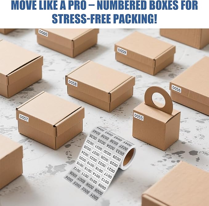 1-2000 Inventory Stickers, Waterproof Self-Adhesive Vinyl Number Stickers - Image 7