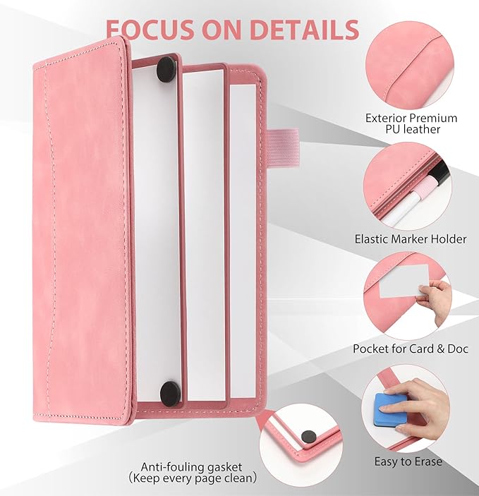 6 Sides Whiteboard Notebook Portable Whiteboard Dry Erase Notebook Portable Dry - Image 2