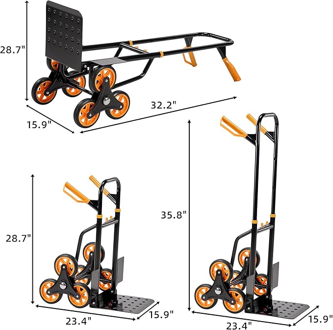Heavy Duty Stair Climbing Hand Truck Dolly Cart, Portable and Foldable - Image 6