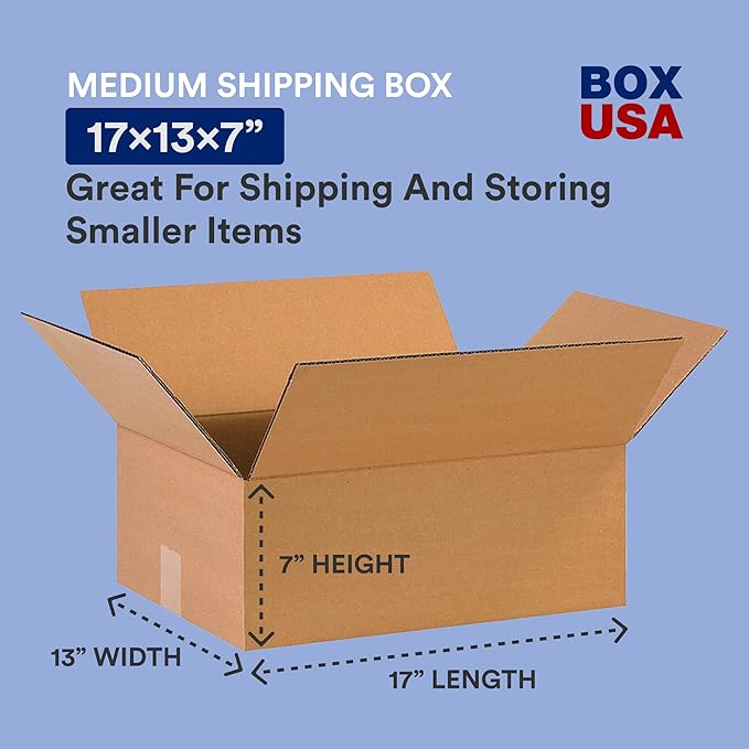 BOX USA Shipping Boxes 17"L x 13"W x 7"H, Packaging and Storage - Image 2