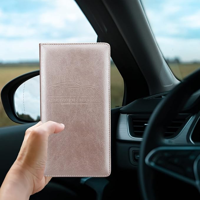 Car Registration and Insurance Holder, Premium Pu Leather Vehicle Glove Box - Image 5