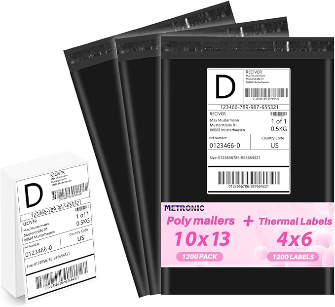 Metronic Poly mailers 10x13'' 1200pcs by METRONIC
