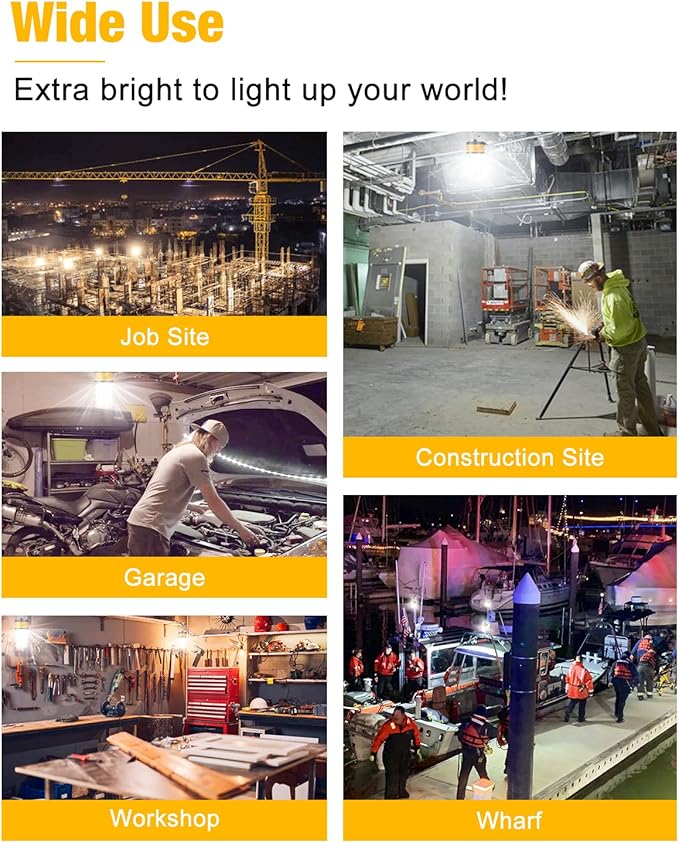 LED Temporary Work Light 150W 5000K 19, 500lm Outdoor Construction Lights Job - Image 6
