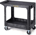 ELAFROS Heavy Duty Plastic Utility Cart, 37 x 18.8 in, Flat Top, Swivel Wheels by ELAFROS