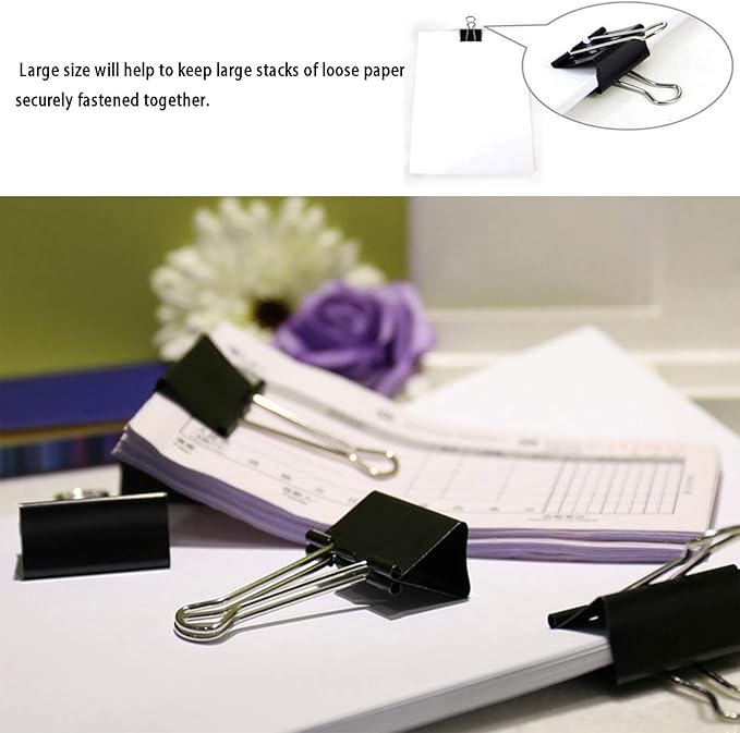 Extra Large Binder Clips 2.4 Inch, 30 Pack Upgrade Big Clips Paper Clamps - Image 6