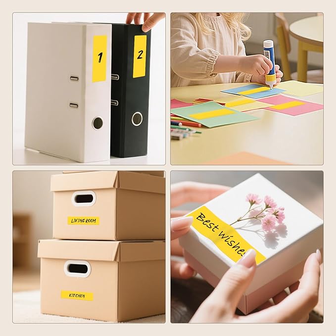 3 × 1 Inches Yellow Rectangle Color Coding Labels 1000 PCS, Self-Adhesive - Image 6