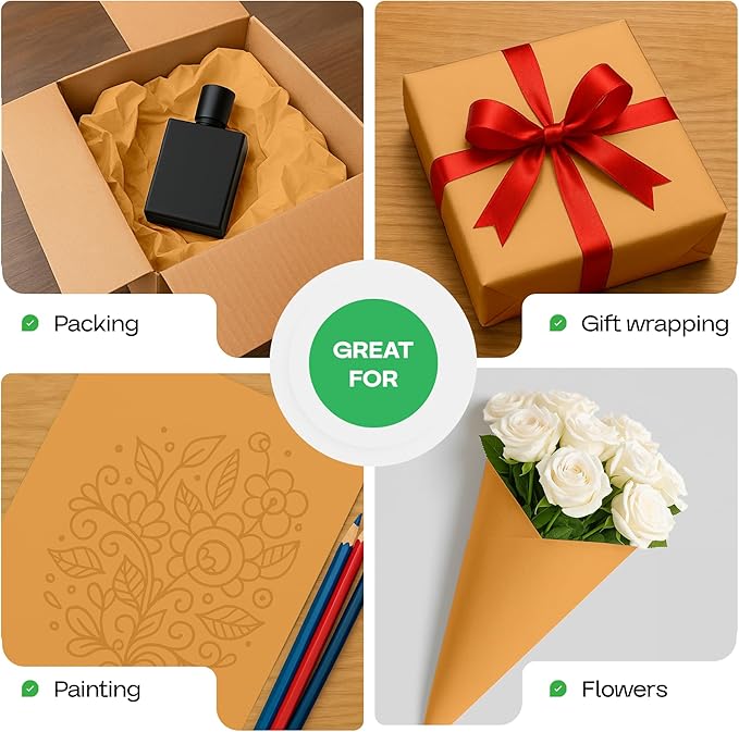 Orange Kraft Paper Roll 12" x 1200" - Image 6