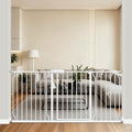 ALLAIBB Extra Wide Pressure Mount Baby Gate Auto Close White Metal Child Dog by ALLAIBB