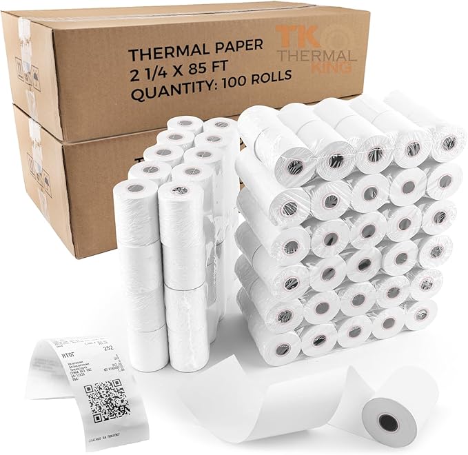 2 1/4" x 85' Thermal Paper, POS Receipt Paper by TKThermalKing