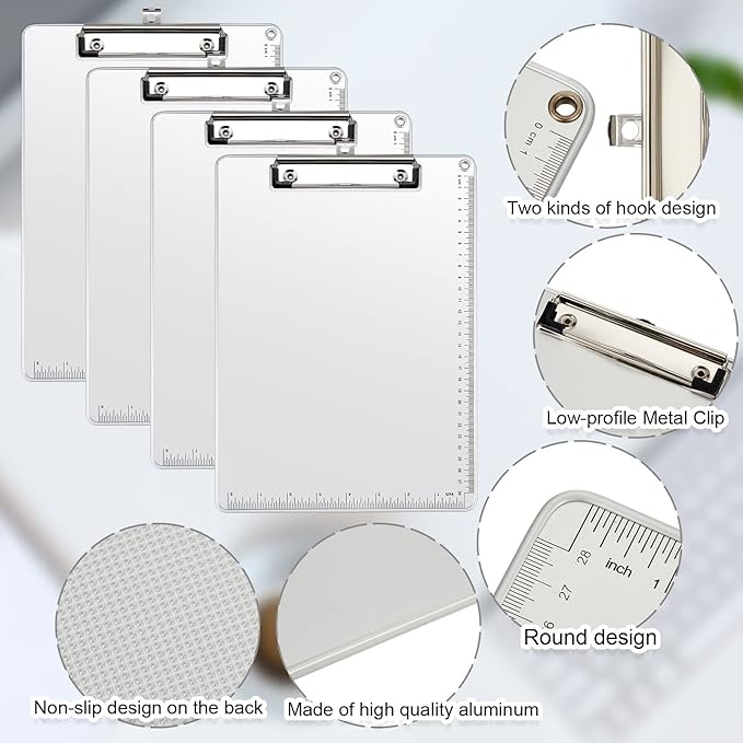 16 Pieces Metal Clipboard, A4 Letter Size 12.5 x 9 Inch Aluminum Edge Document - Image 4
