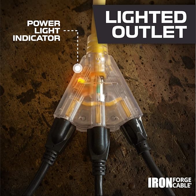Iron Forge Cable 10 Gauge 100ft Lighted Outdoor Heavy Duty Extension Cord - 15 - Image 5