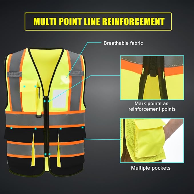 AYKRM 11 color High Vis Reflective Safety Vest - Image 2