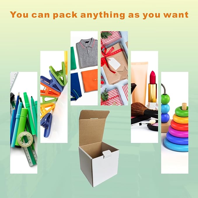 50 Pack 4x4x4'' Small Shipping Boxes, Corrugated Cardboard Mailers - Image 5