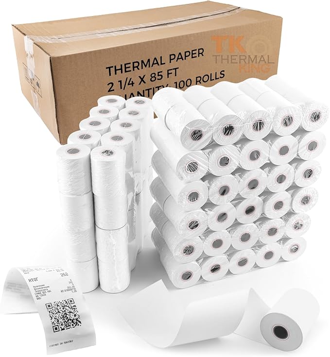 2 1/4" x 85' Thermal Paper, POS Receipt Paper by TKThermalKing