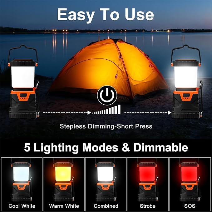 LED Camping Lantern Rechargeable, Portable - Image 3