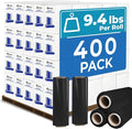 Rosmonde 400 Pack Black Plastic Wrap, 80 Gauge Durable Shrink Wrap Roll by Rosmonde