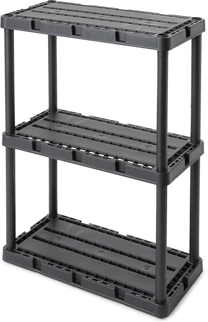 Gracious Living 4 Pack Light Duty Storage Shelves, Knect-A-Shelf 3-Shelf by GraciousLiving