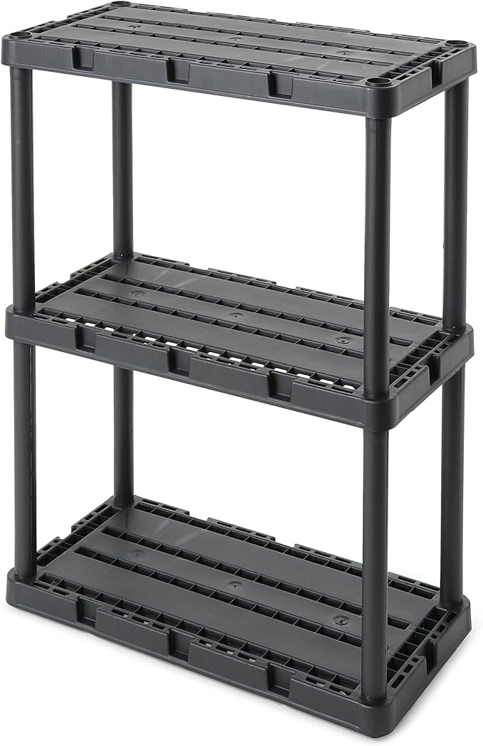 Gracious Living 2 Pack Light Duty Storage Shelves, Knect-A-Shelf 3-Shelf - Image 7