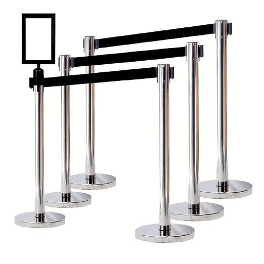 VIP Crowd Control Retractable Belt Stanchion Queue Safety Barrier Set by CrowdControlCenter